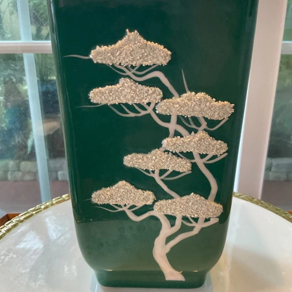 Vintage Weil Ware Hand Decorated Ming Tree Vase